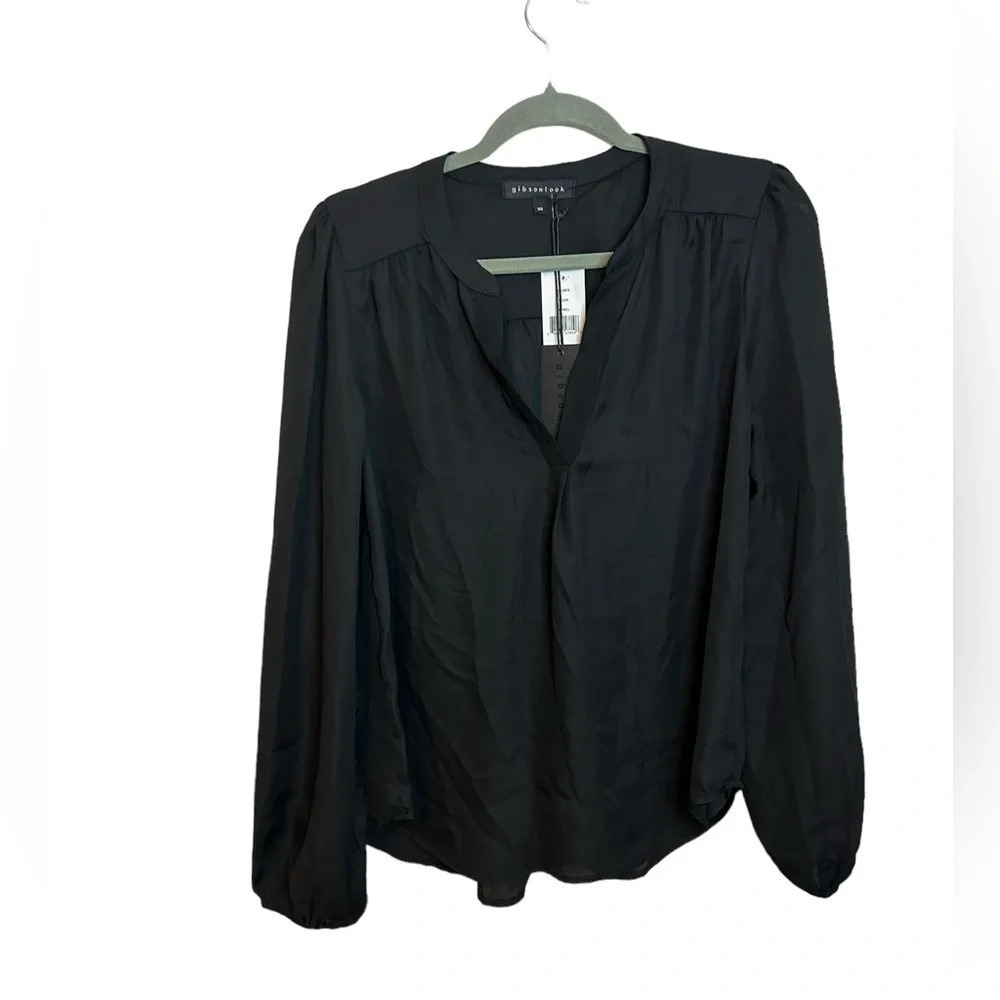 Nwt Gibson Look Black Popover Blouse